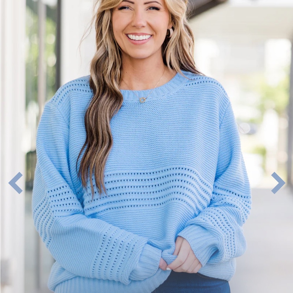 Chic Soul Sky Blue Knit Sweater 1x